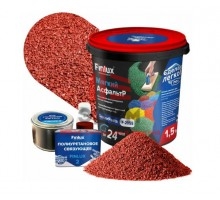 Резиновое полиуретановое покрытие Finlux F-2055 DecorPasta Мягкий АсфальтР Терракотовый Ral 3016, 1,5 кв.м.